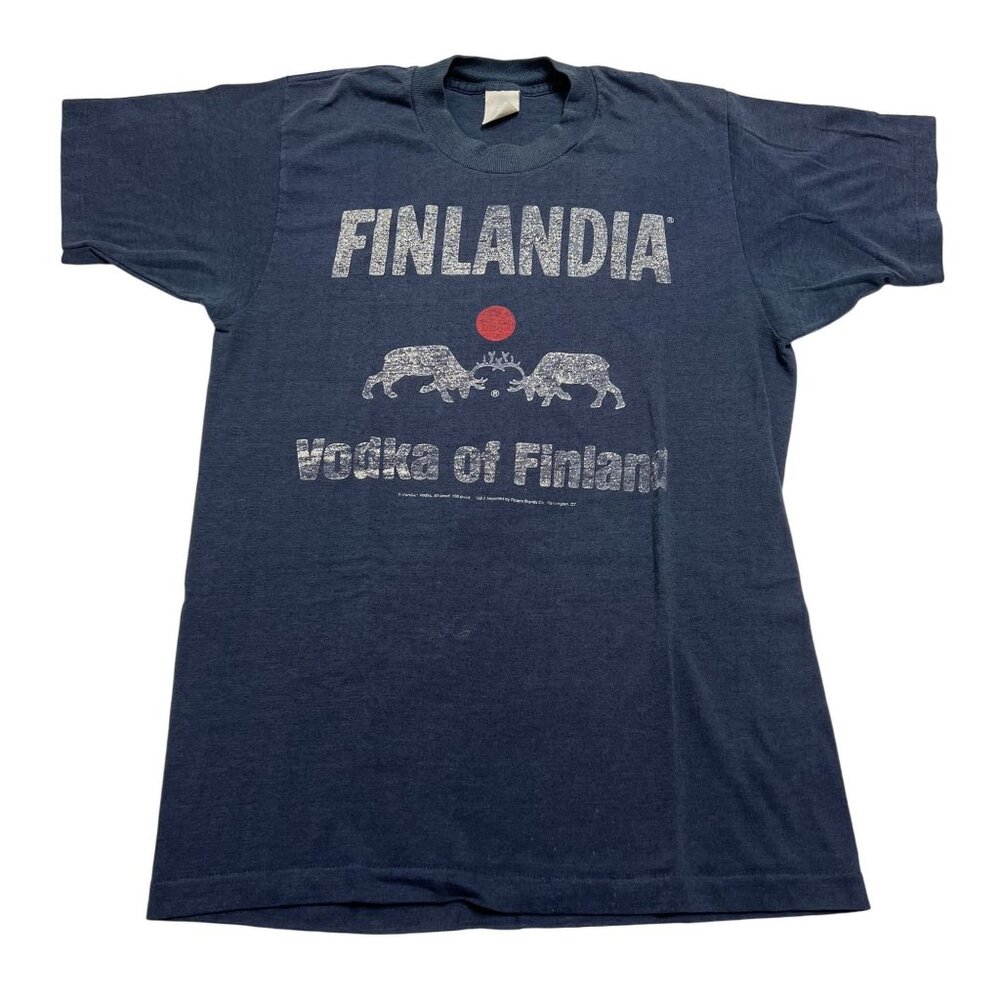 FINLANDIA Vintage Vodka T-Shirt in Blue